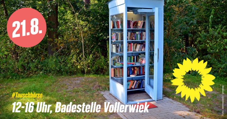 Tauschbörse Badestelle in Vollerwiek am 21.08.21 von 12 bis 16 Uhr