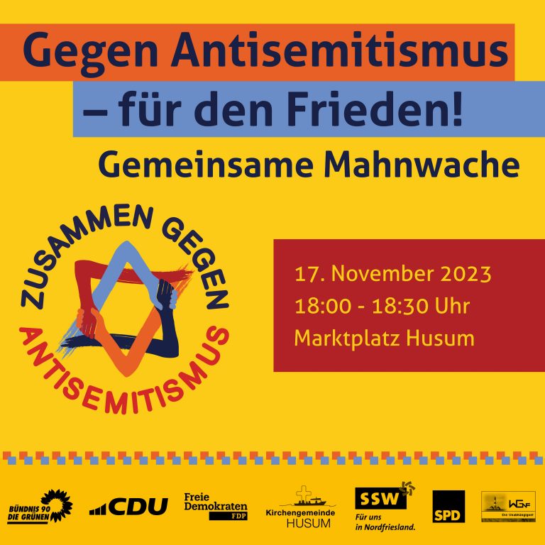 Mahnwache: Gegen Antisemitismus – für den Frieden! am 17.11. – 18 Uhr