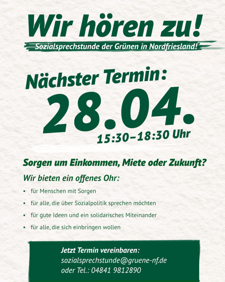 BÜNDNIS 90/DIE GRÜNEN|Nächste Sozialsprechstunde am 28.04.